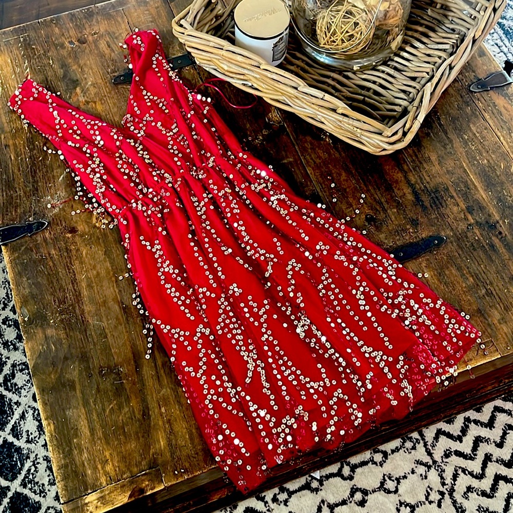 Sparkly red dress